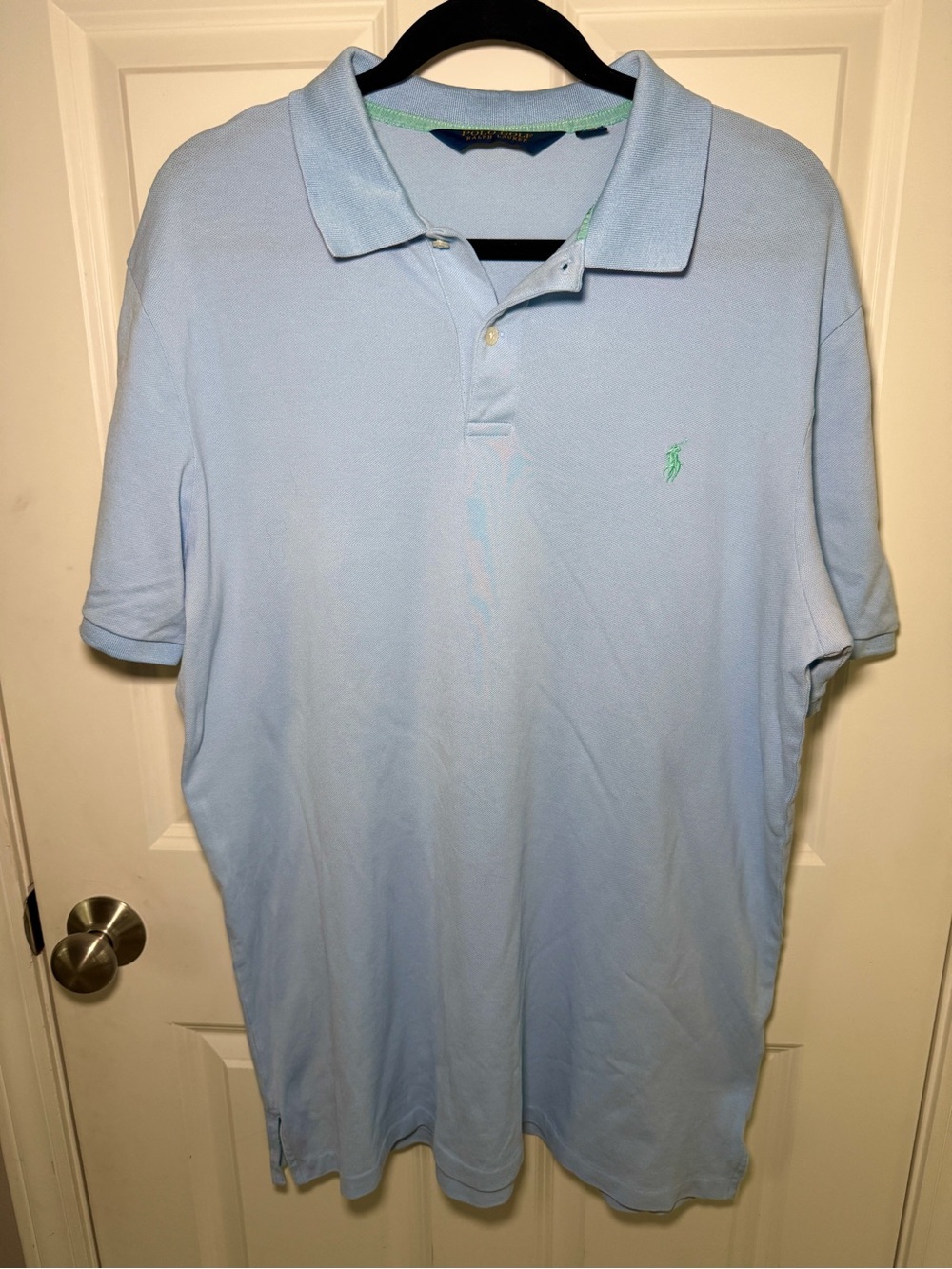 Polo Golf Ralph Lauren Men's Blue Solid Pro Fit Pima Blend Polo Shirt XL